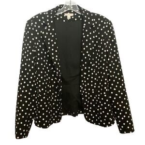 DB Established 1962 Black White Polka‎ Dot Textured Blazer SZ M